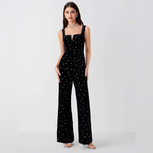 Cider Black Velvet Starry Night Jumpsuit 1XL - Picture 7 of 10